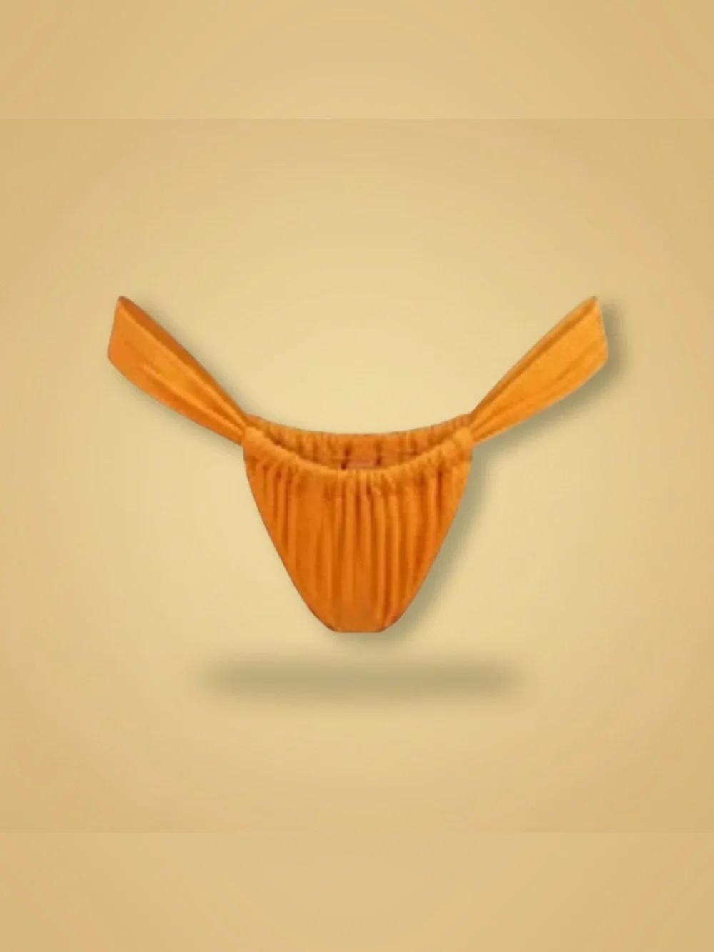 Skims Signature Swim Ruched Thong Bikini Bottom Orange – Size Large NWT